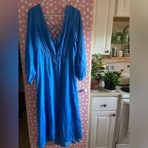 NWT Free People blue dress. Size 8. Cotton.
